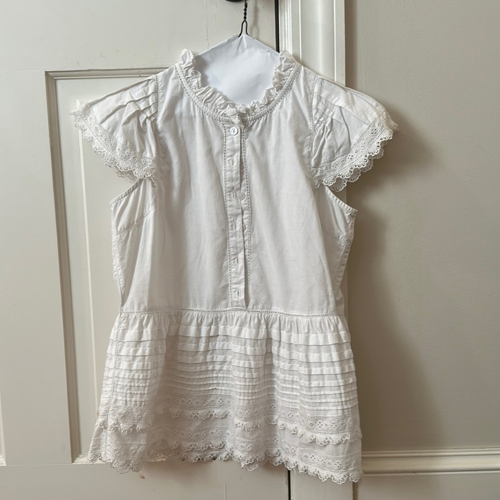Sea white button up top size 2